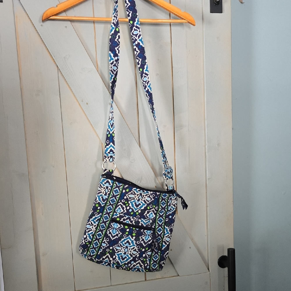 Vera Bradley Blue and White Patterned Crossbody Bag